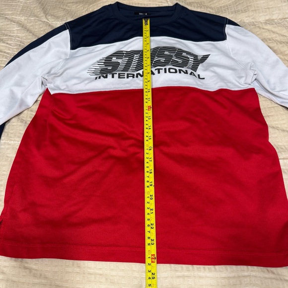 Stussy International Colorblock Long Sleeve Mesh Jersey BMX Skater Tee Size L - Picture 4 of 8